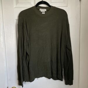 Per Lui Per Lei By Kukki Men’s Silk Cashmere Sweater shirt Sz M Green Long Slv
